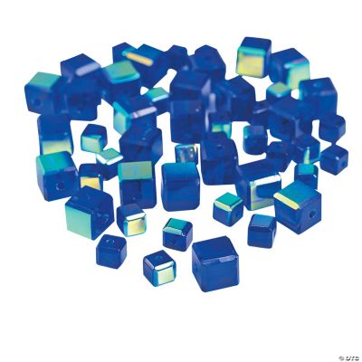Sapphire Cube AB Cut Crystal Beads - 4mm-6mm