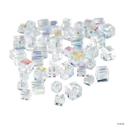 Clear Cube AB Cut Crystal Beads - 4mm-6mm