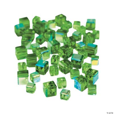 Emerald Cube AB Cut Crystal Beads - 4mm-6mm
