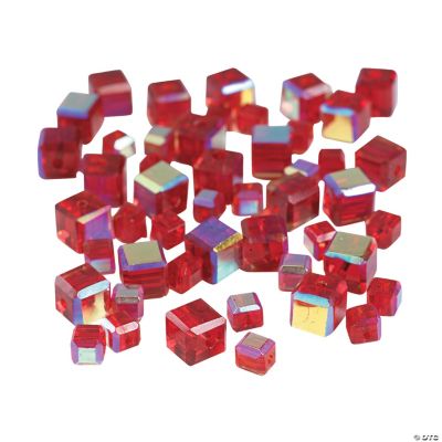 Garnet Cube AB Cut Crystal Beads - 4mm-6mm