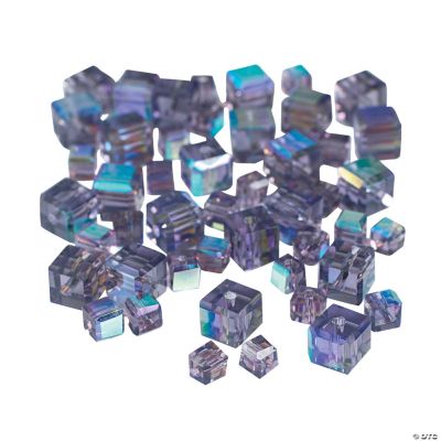 Amethyst Cube AB Cut Crystal Beads - 4mm-6mm
