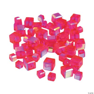 Fuchsia Cube AB Cut Crystal Beads - 4mm-6mm