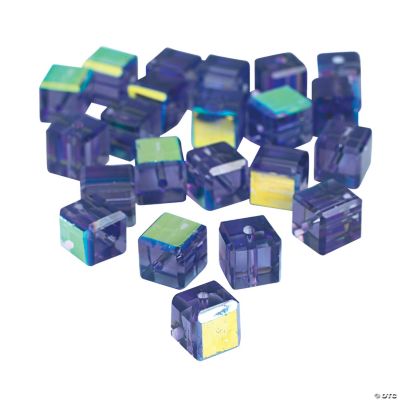 Amethyst Cube AB Cut Crystal Beads - 8mm