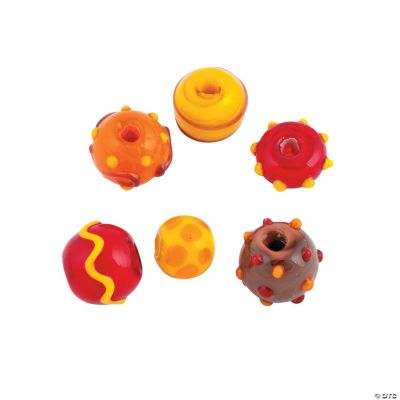 Fall Lampwork Round Beads - 9mm-12mm