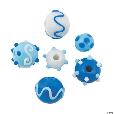 Winter Lampwork Round Beads - 8mm-15mm