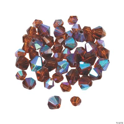 Chocolate Brown AB Crystal Bicone Beads - 4mm-6mm
