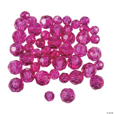 Fuchsia Crystal Round Beads - 4mm-6mm