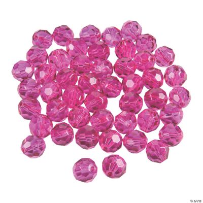 Fuchsia Crystal Round Beads - 8mm