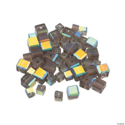 Smokey Quartz AB Cube Crystal Beads - 4mm-6mm