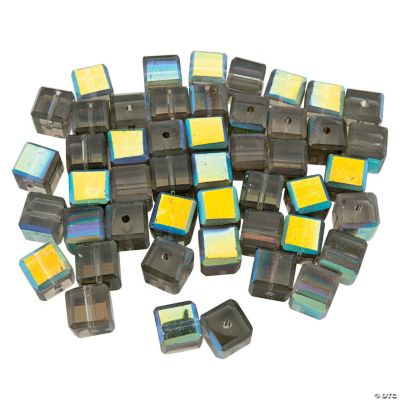 Smokey Quartz AB Cube Crystal Beads - 8mm