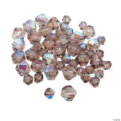 Smokey Quartz AB Bicone Crystal Beads - 4mm-6mm