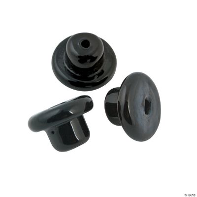 Black Top Hat Lampwork Beads - 14mm