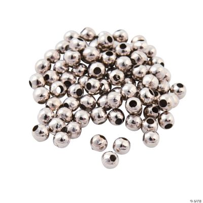 Antique Silvertone Round Beads - 2mm