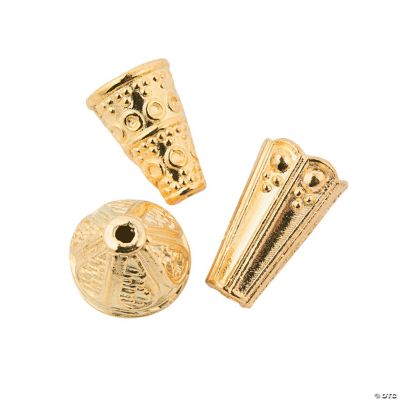 Goldtone End Cap Beads - 8mm-12mm