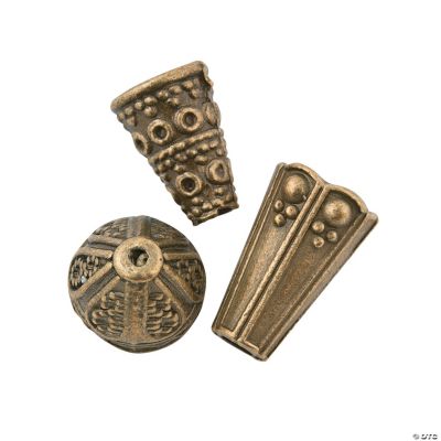 Antique Goldtone End Cap Beads - 8mm-12mm