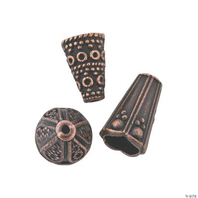 Copper-Tone End Cap Beads - 8mm-12mm