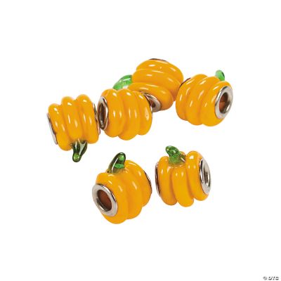 Pumpkin Large Hole Lampwork Beads - 13mm