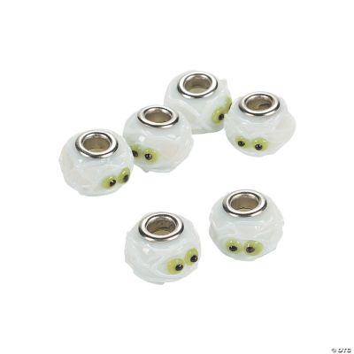 Mummy Head Large Hole Lampwork Beads - 15mm