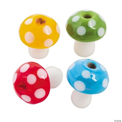 Mushroom Lampwork Beads - 18mm