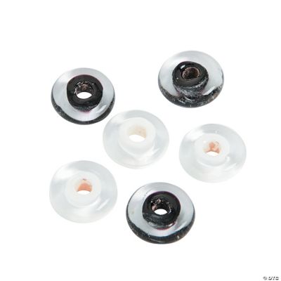 Black & White Large Hole Disk Beads - 16mm