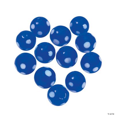 Blue Polka Dot Lampwork Beads - 10mm
