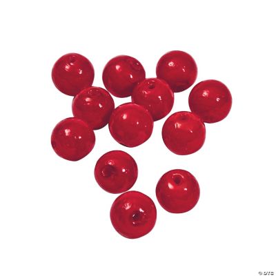 Red Round Lampwork Beads - 11mm