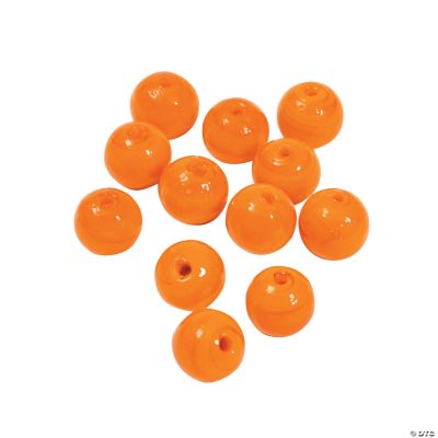 Orange Round Lampwork Beads - 11mm