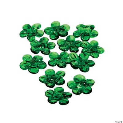 Green Flower Lampwork Beads - 16mm