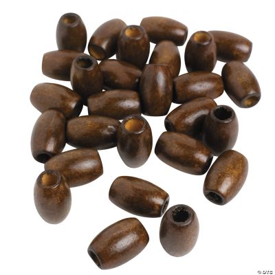 Large Barrel Wood Beads - 30mm