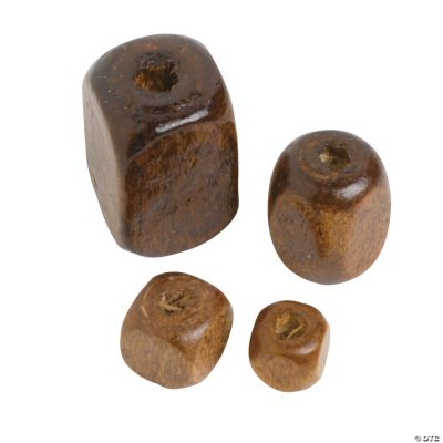 Square Wood Bead Assortment - 4mm - 13mm