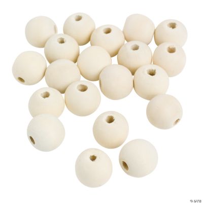 Medium Round Unfinished Wood Beads - 18mm