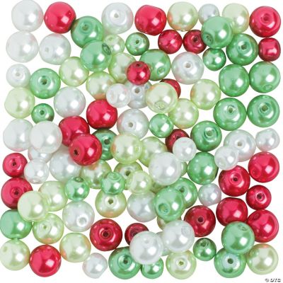 Christmas Pearl Bead Assortment - 6mm - 8mm