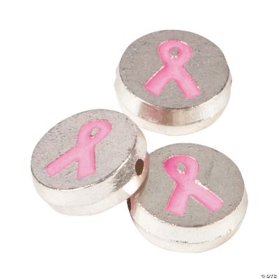 Pink Ribbon Beads - 12mm