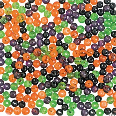 Halloween Colored Mini Round Beads - 4mm