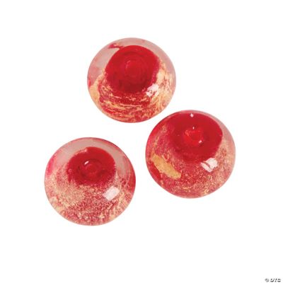 Red Foil Beads - 13mm
