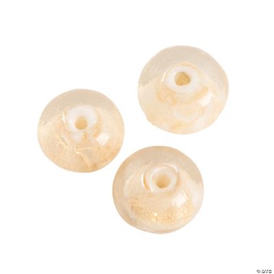 White Foil Beads - 13mm