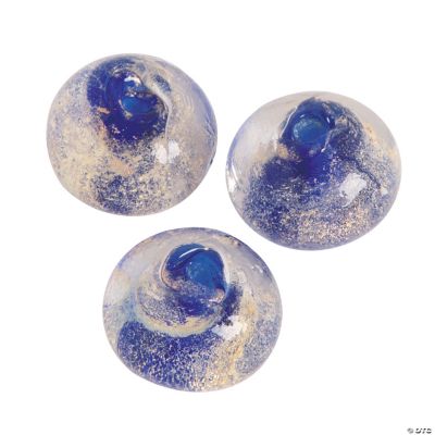 Blue Foil Beads - 13mm