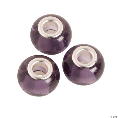 Amethyst Large Hole Beads - 14mm