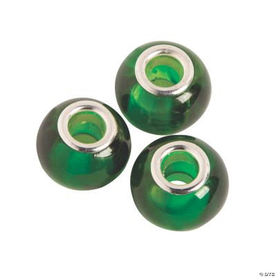 Emerald Large Hole Beads - 14mm
