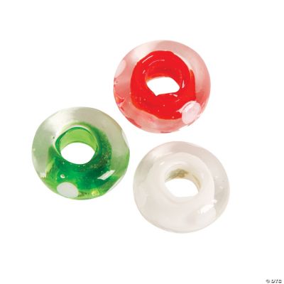 Christmas Polka Dot Large Hole Beads - 16mm