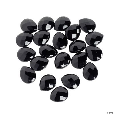 Black Briolette Faceted Beads - 15mm