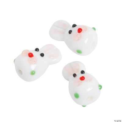 Easter Bunny Lampwork Beads - 16mm