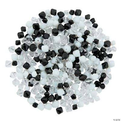 Black, White & Clear Crystal Bead Assortment - 6mm - 8mm