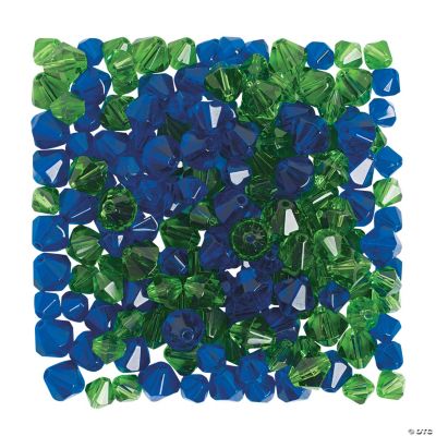 Green & Navy Crystal Bead Assortment - 6mm - 8mm