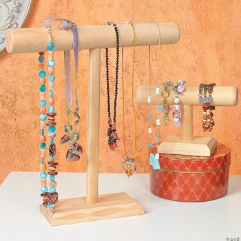 Wood Necklace & Bracelet Display Stands