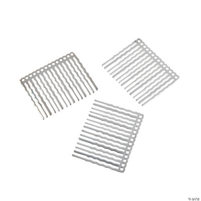 Silvertone Metal Beadable Hair Combs