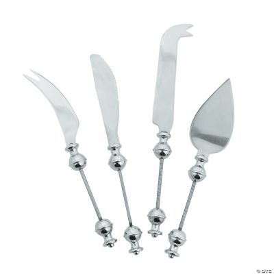 Silvertone Beadable Cheese Knife Set