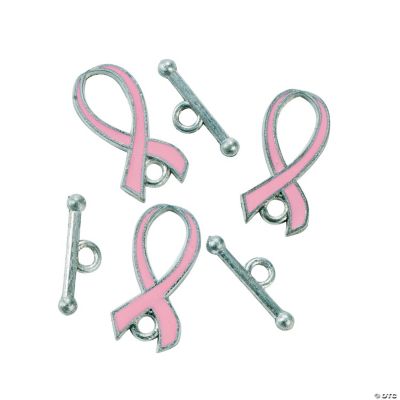 Pink Ribbon Toggle Clasps
