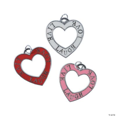 Heart Enamel Word Charms
