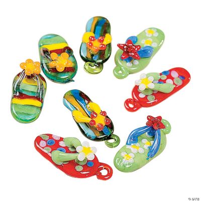 Flip Flop Lampwork Beads - 10mm x 26mm